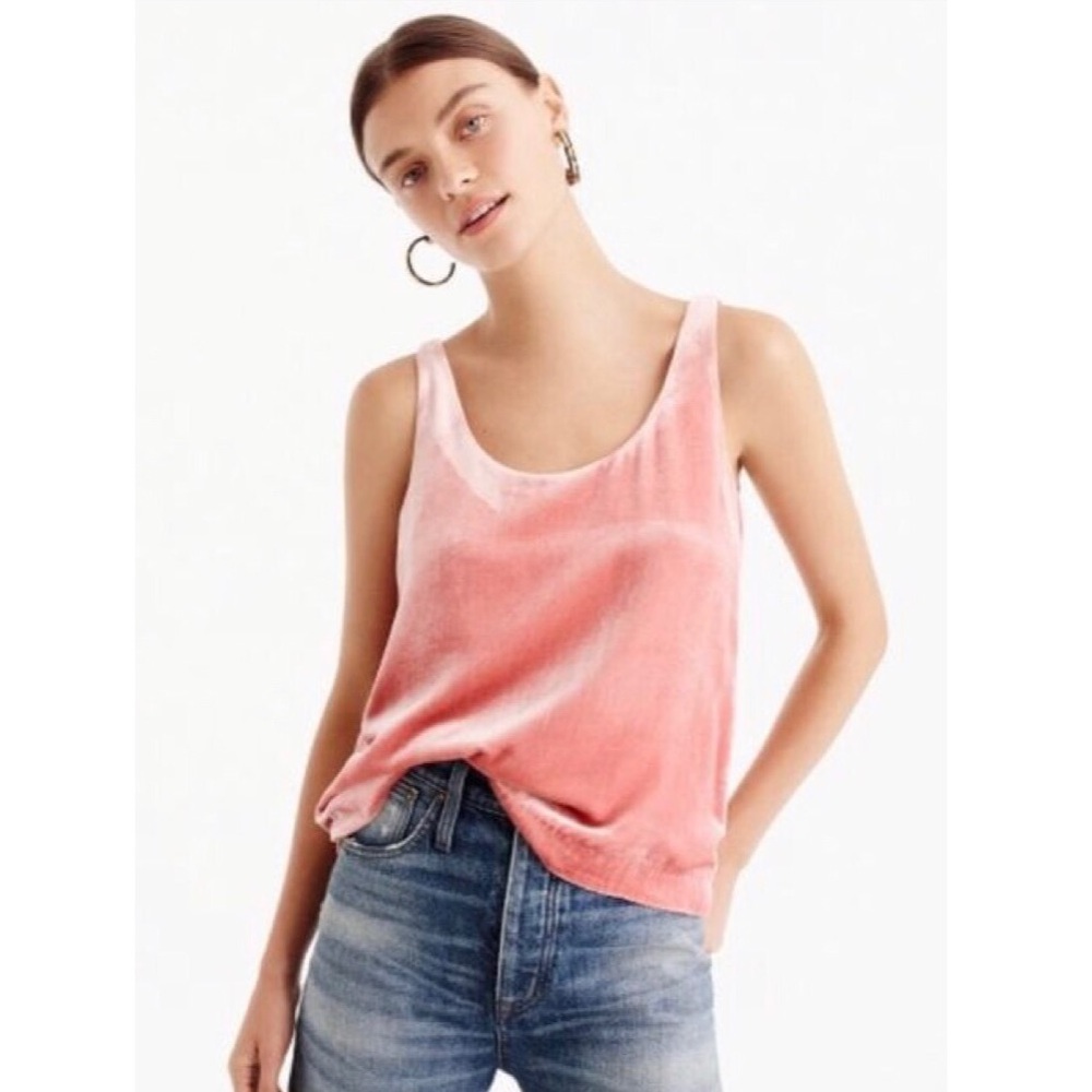 J. Crew Pink Copper Velvet Tank Top (Small)